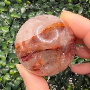 Fire Quartz Sphere with Rainbows 47mm